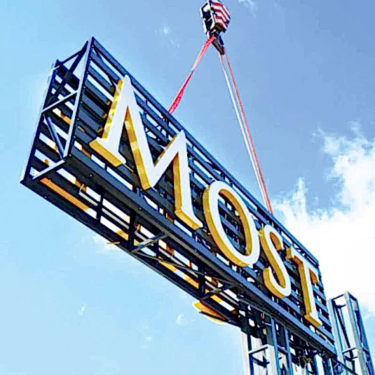 Mostarlife Çatı Tabelası - Çelik Konstrüksiyonlu Kutu Harf Montaj Tabelası