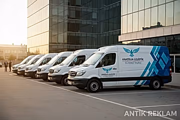 Anatolia Lojistik filo giydirme kurumsal araç kaplama beyaz ticari araçlar