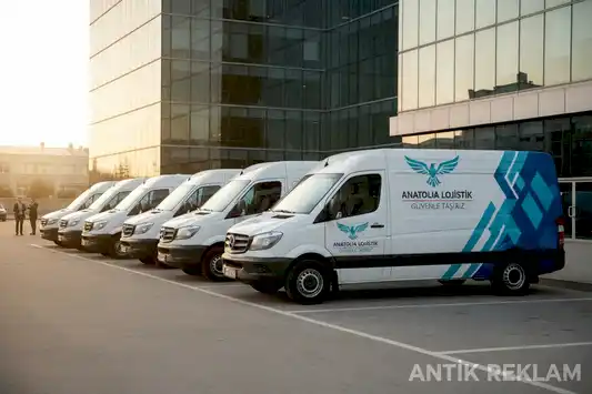 Anatolia Lojistik filo giydirme kurumsal araç kaplama beyaz ticari araçlar