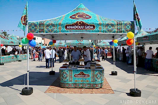 Anadolu Gıda özel baskılı etkinlik çadırı gazebo promosyon standı fuar